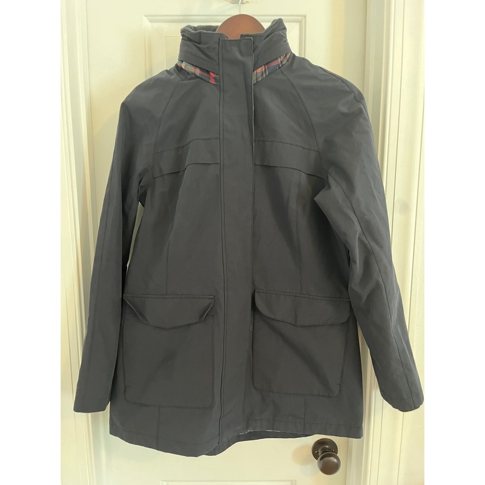 Pendleton Women Navy Blue Plaid Lined Field Jacket Coat